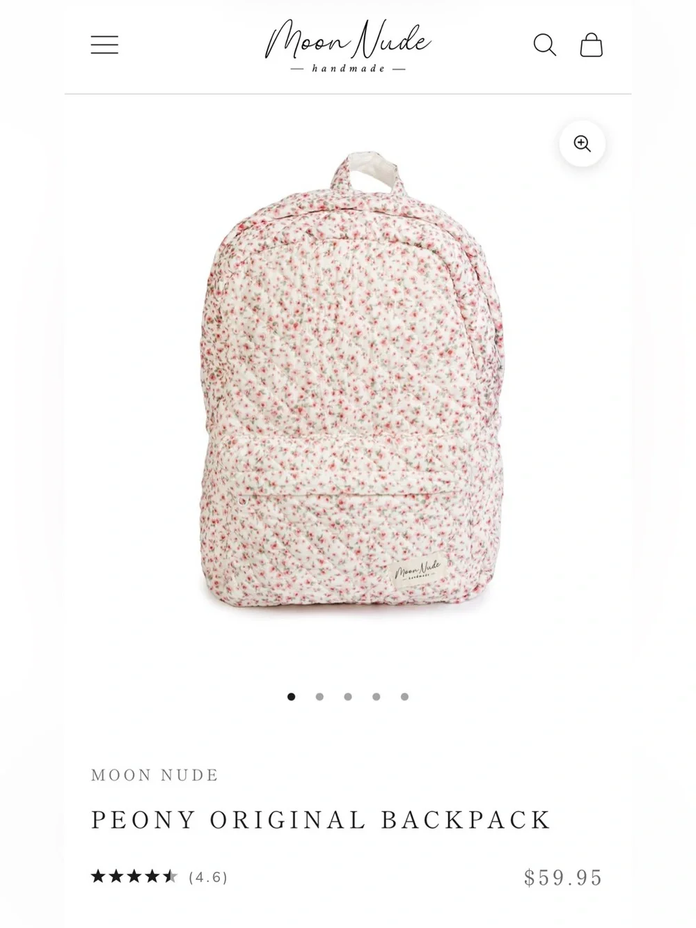 Moon Nude Peony Backpack